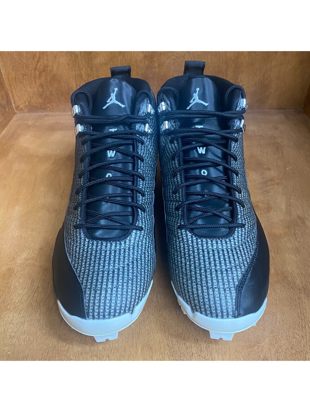 Nike Air Jordan XII 12 Retro MCS Cleats Shoes Men Sz 13 Black Jumpman 854566-010
